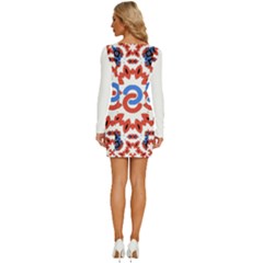 Long Sleeve Square Neck Bodycon Velvet Dress 