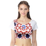  Im Fourth Dimension Adkps Strap Short Sleeve Crop Top