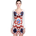  Im Fourth Dimension Adkps Strap Long Sleeve Bodycon Dress