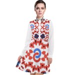  Im Fourth Dimension Adkps Strap Long Sleeve Chiffon Shirt Dress