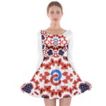  Im Fourth Dimension Adkps Strap Long Sleeve Skater Dress