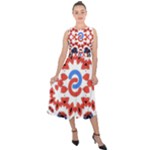  Im Fourth Dimension Adkps Strap Midi Tie-Back Chiffon Dress