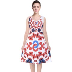 V-Neck Midi Sleeveless Dress  