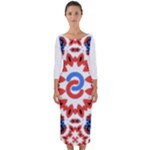  Im Fourth Dimension Adkps Strap Quarter Sleeve Midi Bodycon Dress