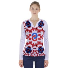 V-Neck Long Sleeve Top 