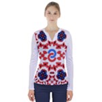  Im Fourth Dimension Adkps Strap V-Neck Long Sleeve Top