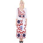  Im Fourth Dimension Adkps Strap Quarter Sleeve Wrap Maxi Dress