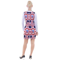 Button Long Sleeve Dress 