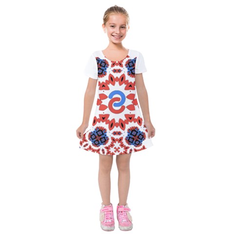Im Fourth Dimension Adkps Strap Kids  Short Sleeve Velvet Dress from ArtsNow.com