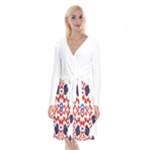  Im Fourth Dimension Adkps Strap Long Sleeve Velvet Front Wrap Dress