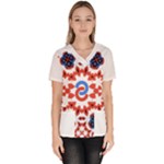  Im Fourth Dimension Adkps Strap Women s V-Neck Scrub Top