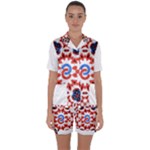  Im Fourth Dimension Adkps Strap Satin Short Sleeve Pajamas Set