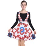  Im Fourth Dimension Adkps Strap Plunge Pinafore Dress