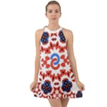  Im Fourth Dimension Adkps Strap Halter Tie Back Chiffon Dress