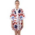  Im Fourth Dimension Adkps Strap Half Sleeve Satin Kimono 