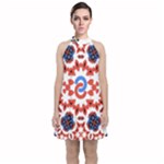  Im Fourth Dimension Adkps Strap Velvet Halter Neckline Dress 