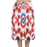  Im Fourth Dimension Adkps Strap Velvet Flared Midi Skirt