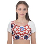  Im Fourth Dimension Adkps Strap Velvet Short Sleeve Crop Top 