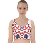  Im Fourth Dimension Adkps Strap Velvet Racer Back Crop Top
