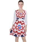  Im Fourth Dimension Adkps Strap Quarter Sleeve Ruffle Waist Dress