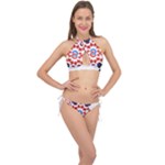  Im Fourth Dimension Adkps Strap Cross Front Halter Bikini Set