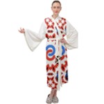  Im Fourth Dimension Adkps Strap Maxi Velour Kimono