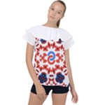  Im Fourth Dimension Adkps Strap Ruffle Collar Chiffon Blouse