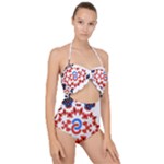  Im Fourth Dimension Adkps Strap Scallop Top Cut Out Swimsuit