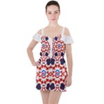  Im Fourth Dimension Adkps Strap Ruffle Cut Out Chiffon Playsuit
