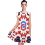  Im Fourth Dimension Adkps Strap Tie Up Tunic Dress