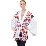  Im Fourth Dimension Adkps Strap Long Sleeve Velvet Kimono 