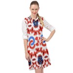  Im Fourth Dimension Adkps Strap Long Sleeve Mini Shirt Dress