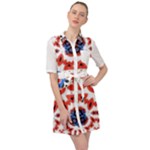 Im Fourth Dimension Adkps Strap Belted Shirt Dress