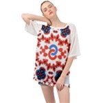  Im Fourth Dimension Adkps Strap Oversized Chiffon Top