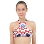  Im Fourth Dimension Adkps Strap High Neck Bikini Top