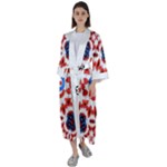  Im Fourth Dimension Adkps Strap Maxi Satin Kimono