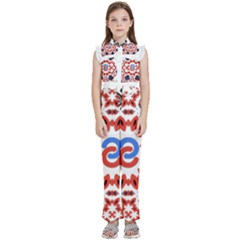 Kids  Sleeveless Ruffle Edge Band Collar Chiffon One Piece 