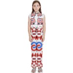  Im Fourth Dimension Adkps Strap Kids  Sleeveless Ruffle Edge Band Collar Chiffon One Piece