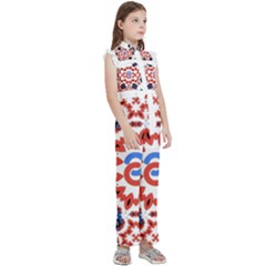 Kids  Sleeveless Ruffle Edge Band Collar Chiffon One Piece 