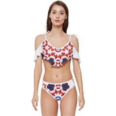 Ruffle Edge Tie Up Bikini Set	 