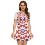  Im Fourth Dimension Adkps Strap V-Neck High Waist Chiffon Mini Dress
