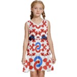  Im Fourth Dimension Adkps Strap Kids  Sleeveless Tiered Mini Dress