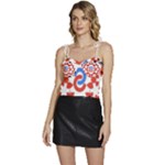  Im Fourth Dimension Adkps Strap Flowy Camisole Tie Up Top
