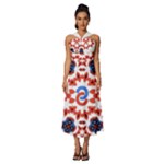  Im Fourth Dimension Adkps Strap Sleeveless Cross Front Cocktail Midi Chiffon Dress