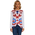  Im Fourth Dimension Adkps Strap Long Sleeve Crew Neck Pullover Top