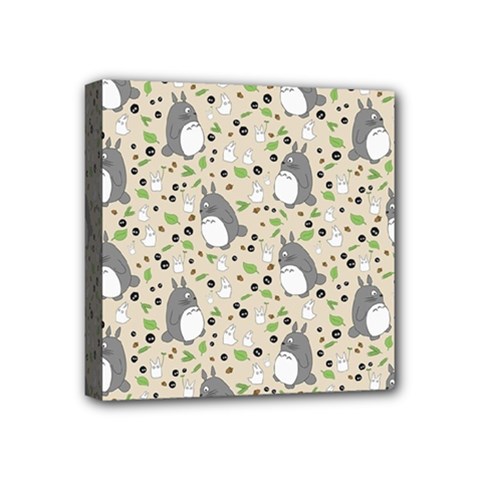 Pattern My Neighbor Totoro Mini Canvas 4  x 4  (Stretched) from ArtsNow.com