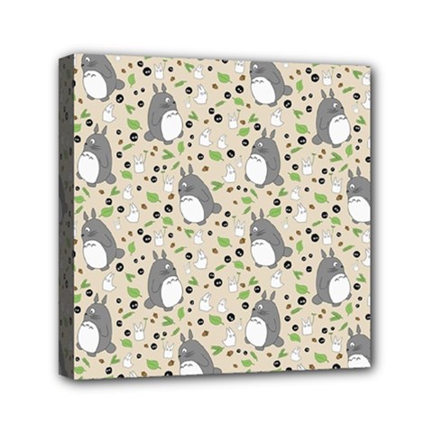 Pattern My Neighbor Totoro Mini Canvas 6  x 6  (Stretched) from ArtsNow.com