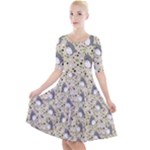 Pattern My Neighbor Totoro Quarter Sleeve A-Line Dress