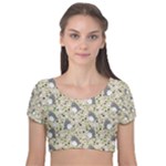 Pattern My Neighbor Totoro Velvet Short Sleeve Crop Top 