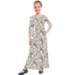 Pattern My Neighbor Totoro Kids  Quarter Sleeve Maxi Dress